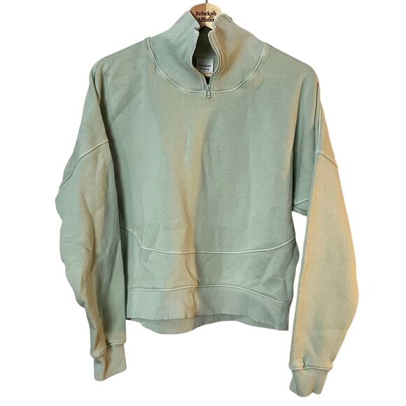 Outdoor Voices Nimbus Quarter Zip Pullover SZ SMALL Sweatshirt MINT GREEN EUC - Picture 2 of 9